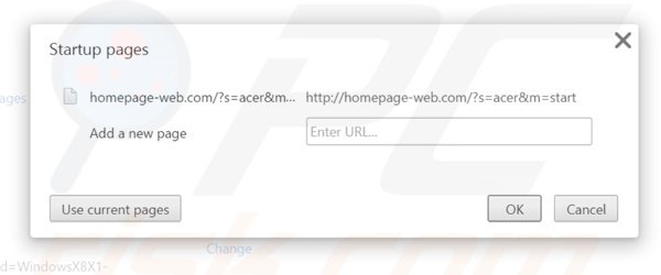 Removendo a página inicial homepage-web.com do Google Chrome