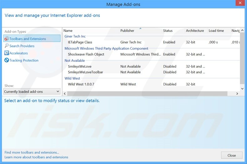 Removendo os anúncios OkayFreedom do Internet Explorer passo 2
