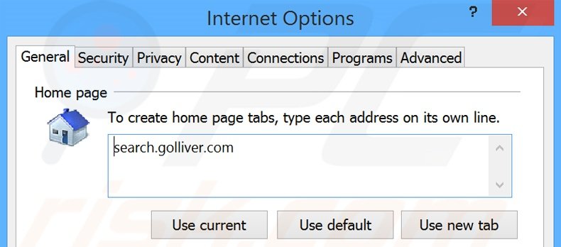 Removendo search.golliver.com da página inicial do Internet Explorer