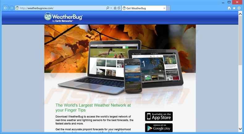 aplicação potencialmente indesejada de weatherbug