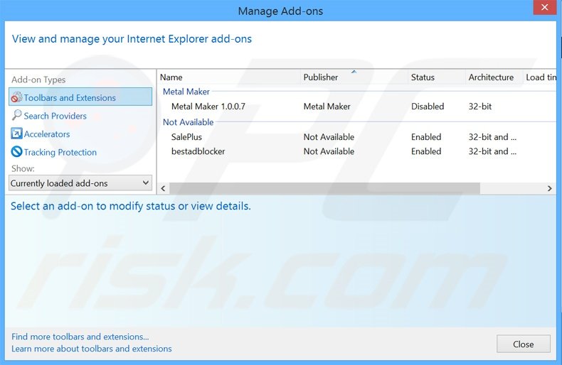 Removendo os anúncios WindApp do Internet Explorer passo 2