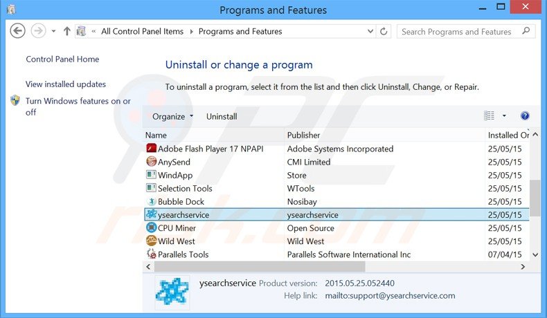 desinstalar o adware buzzdock via Painel de Controlo