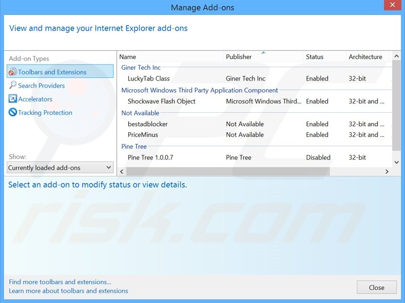 Removendo as extensões relacionadas a netmahal.com do Internet Explorer