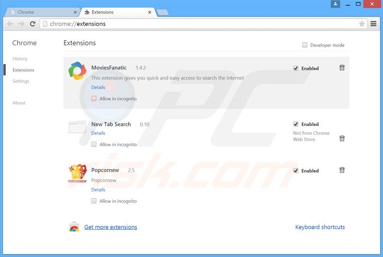 Removendo os anúncios Shopsafer do Google Chrome passo 2