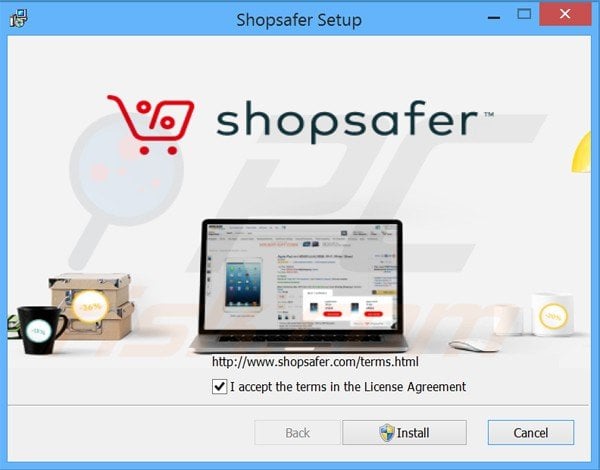 Ofertas pela configuração do instalador de adware Shopsafer