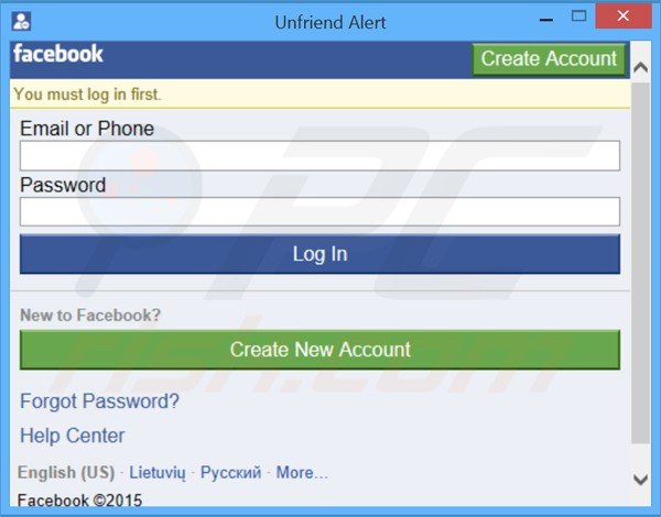 app adware Unfriend Alert