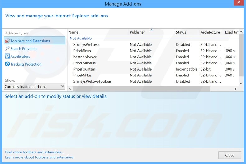 Removendo os anúncios WordFly do Internet Explorer passo 2