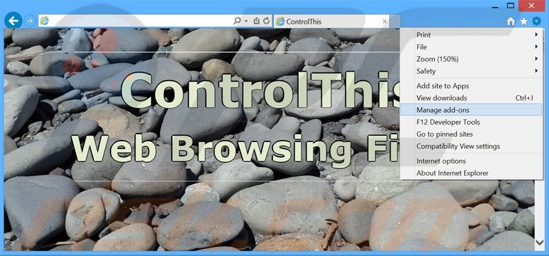  Removendo os anúncios ControlThis do Internet Explorer passo 1