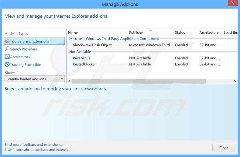 Removendo as extensões relacionadas a go.next-search.net do Internet Explorer