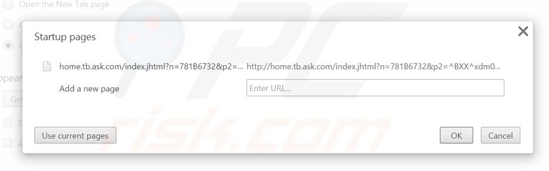 Removendo a página inicial home.tb.ask.com do Google Chrome