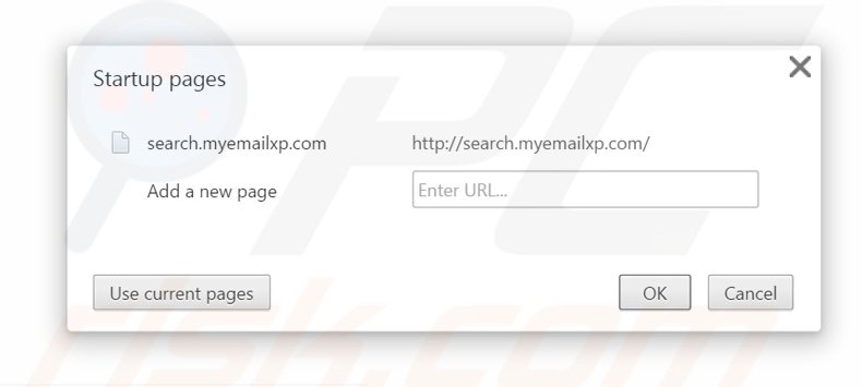 Removendo a página inicial search.myemailxp.com do Google Chrome