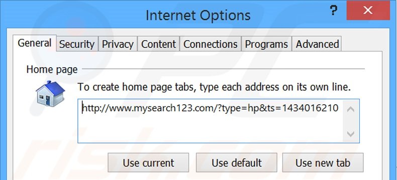 Removendo a página inicial mysearch123.com do Internet Explorer