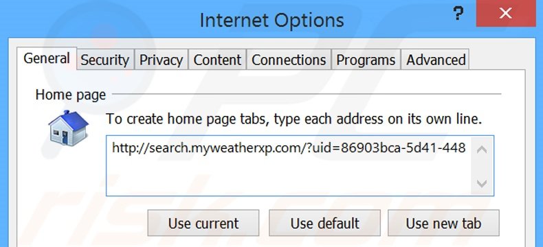 Removendo a página inicial search.myweatherxp.com do Internet Explorer