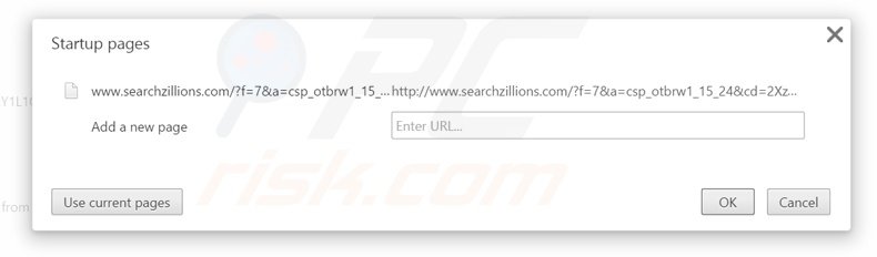 Removendo a página inicial searchzillions.com do Google Chrome