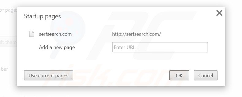 Removendo a página inicial serfsearch.com do Google Chrome
