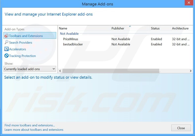 Removendo as extensões relacionadas a start.alawar.com do Internet Explorer