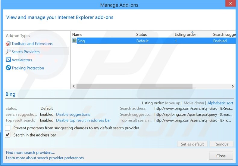 Removendo a motor de busca inicial start.alawar.com do Internet Explorer