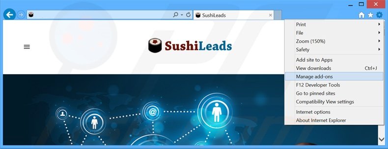 Removendo os anúncios SushiLeads do Internet Explorer passo 1