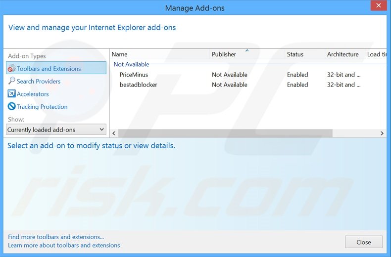 Removendo os anúncios SushiLeads do Internet Explorer passo 2