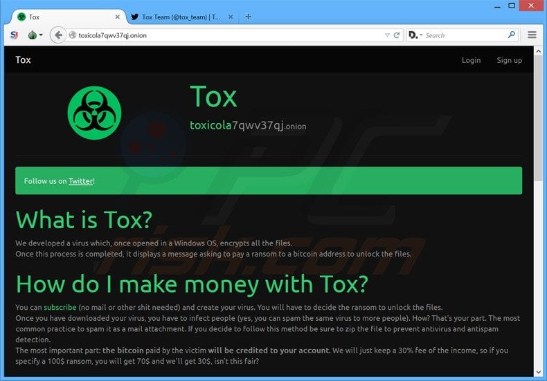 website ransomware tox