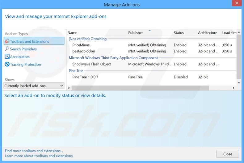 Removendo os anúncios Wordinator do Internet Explorer passo 2