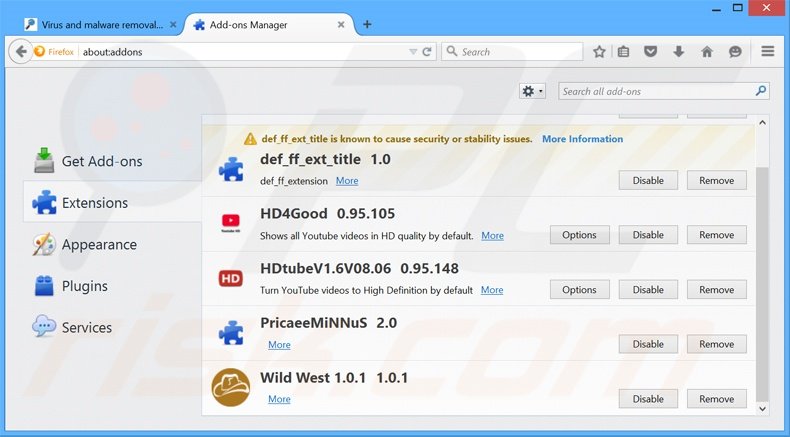 Removendo os anúncios Word Shark do Mozilla Firefox passo 2