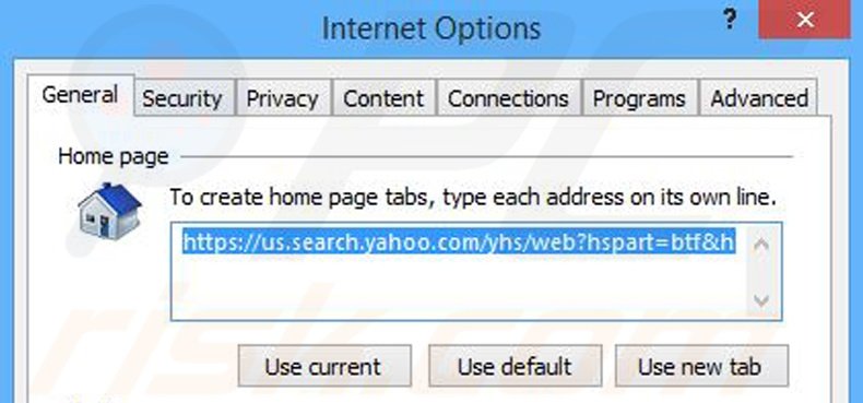 Removendo a página inicial ByteFence do Internet Explorer