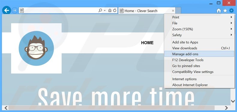 Removendo os anúncios Clever Search do Internet Explorer passo 1