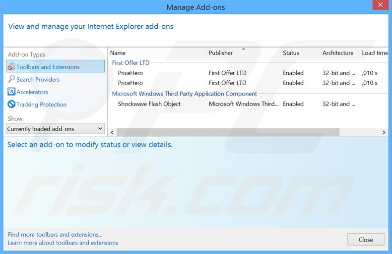 Removendo os anúncios Deal Barium do Internet Explorer passo 2