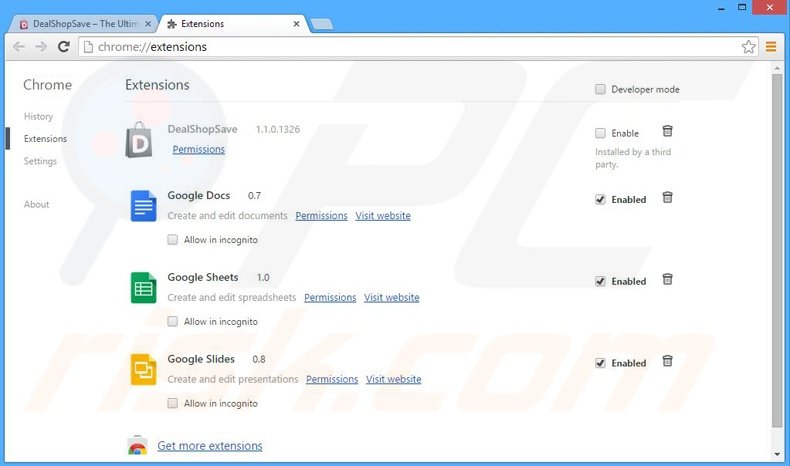 Removendo os anúncios eoRezo de Google Chrome passo 2