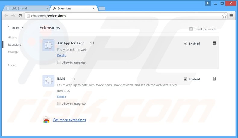 Removendo as extensões relacionadas a search.ask.com do Google Chrome