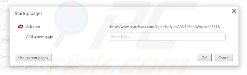 Remova a página inicial search.ask.com do Google Chrome