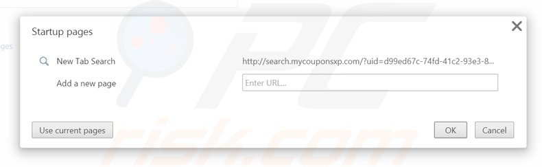 Remova a página inicial search.mycouponsxp.com do Google Chrome
