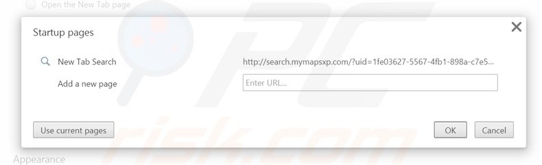 Removendo a página inicial search.mymapsxp.com do Google Chrome