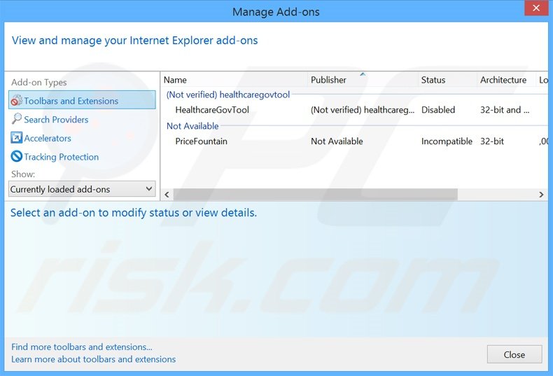Removendo as extensões relacionadas a safebrowsesearch.com do Internet Explorer