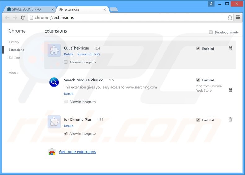 Removendo os anúncios SpaceSoundPro do Google Chrome passo 2