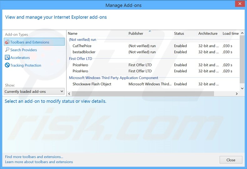 Removendo os anúncios SpeedGuard do Internet Explorer passo 2