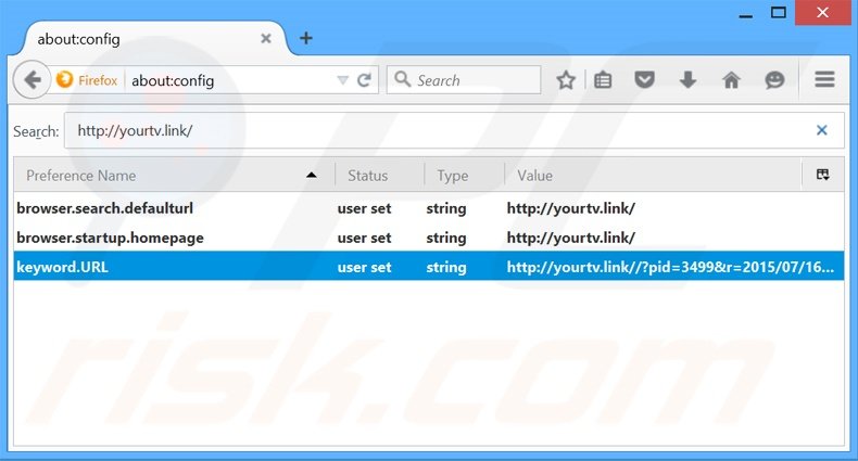 Removendo a página inicial yourtv.link e motor de busca padrão do Mozilla Firefox