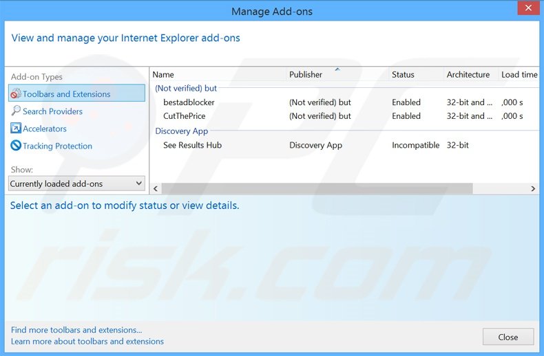 Removendo os anúncios BeagleBrowser do Internet Explorer passo 2