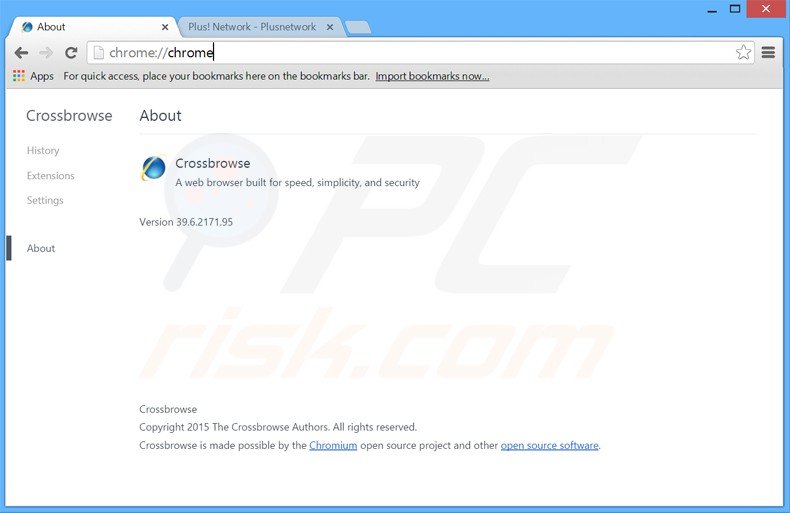 adware crossbrowse a causar redirecionamentos para o website plusnetwork.com