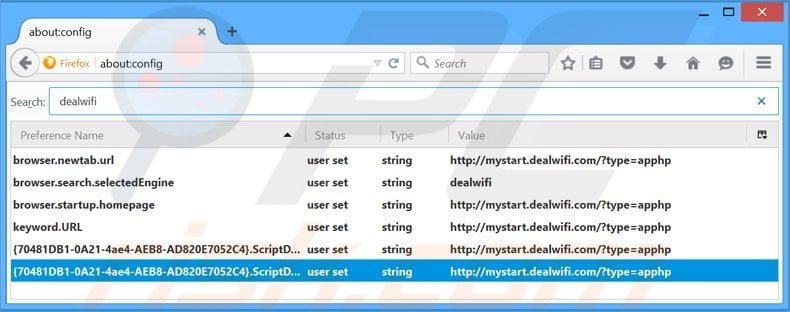 Removendo mystart.dealwifi.com da página inicial e do motor de busca padrão do Mozilla Firefox