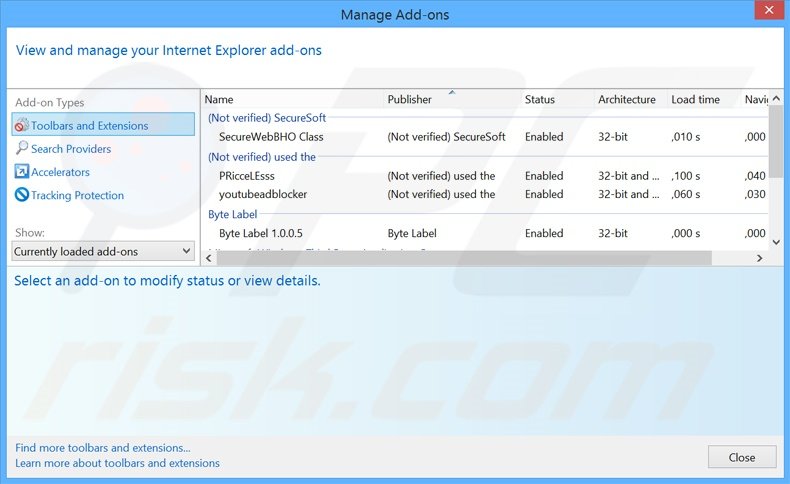 Removendo os anúncios DNS Keeper do Internet Explorer passo 2