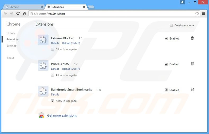 Removendo os anúncios Extreme Blocker de Google Chrome passo 2