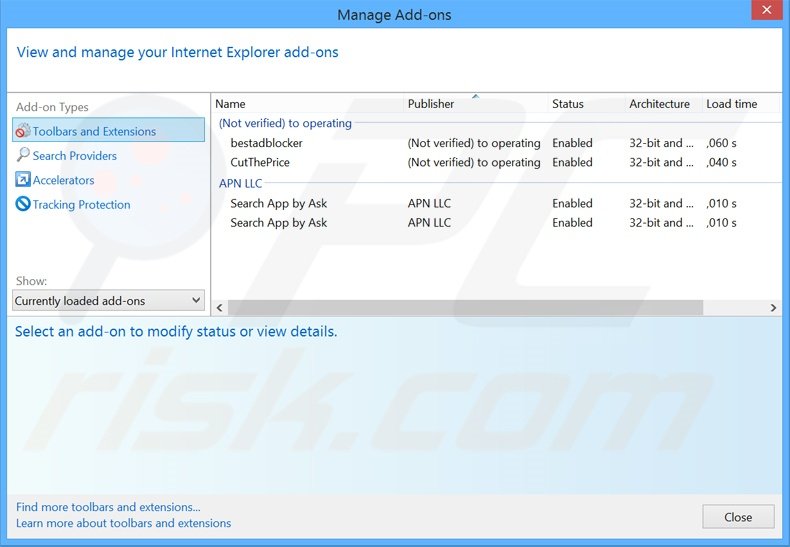 Removendo os anúncios iVIDI do Internet Explorer passo 2