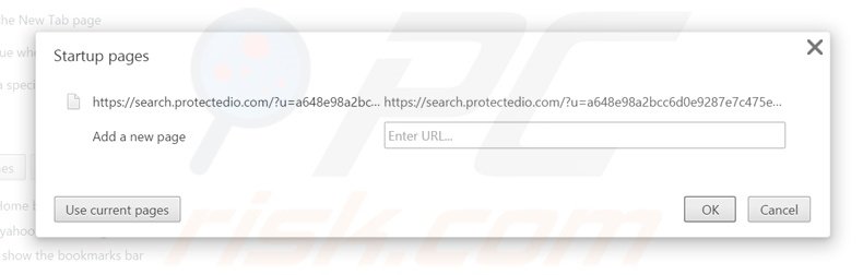 Remova a página inicial search.protectedio.com do Google Chrome