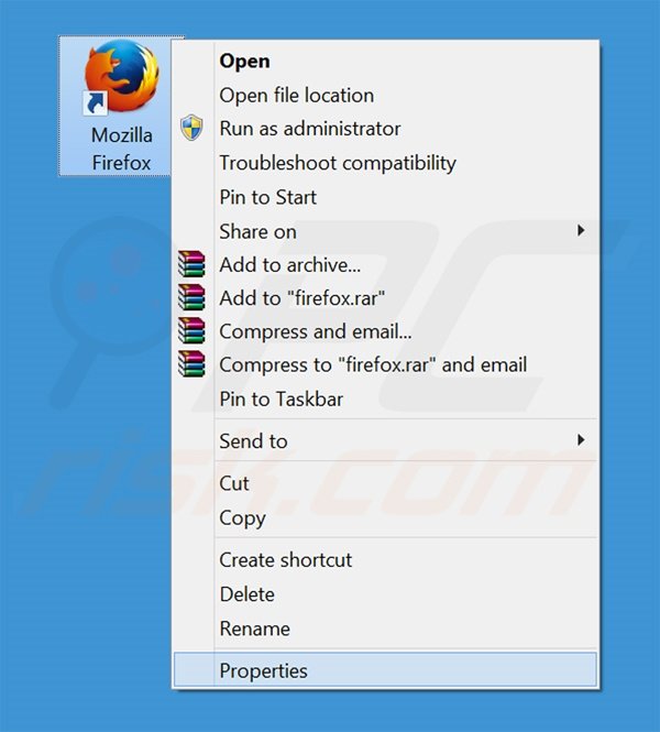 Removendo search.protectedio.com do atalho do Mozilla Firefox passo 1