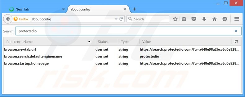 Remover a página inicial search.protectedio.com e motor de busca padrão do Mozilla Firefox