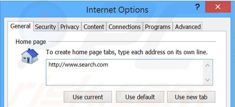 Removendo a página inicial search.com do Internet Explorer
