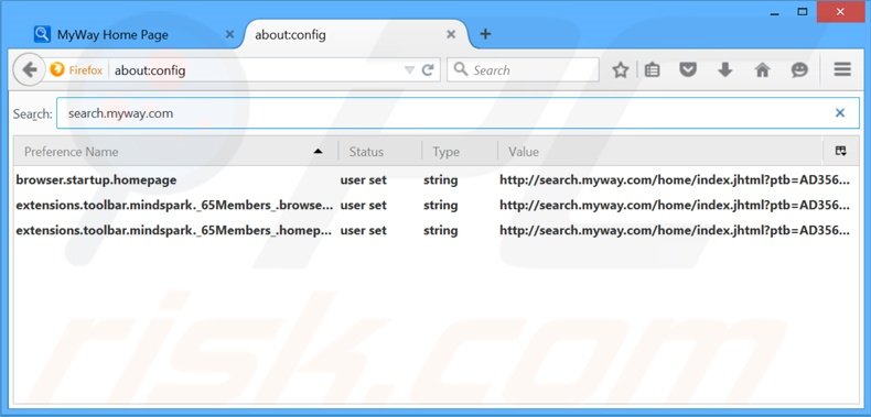 Removendo a página inicial search.myway.com e motor de busca padrão do Mozilla Firefox