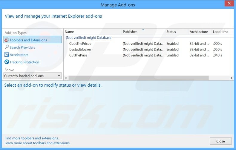 Removendo os anúncios TermCoach do Internet Explorer passo 2